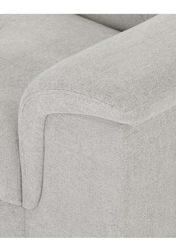 Betis venstre vendt hjrnesofa, m. 5 justerbare nakkepuder - gr stof og sort metal