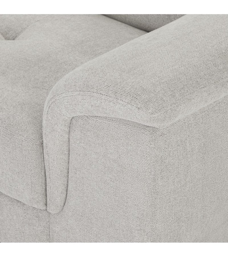 Betis venstre vendt hjrnesofa, m. 5 justerbare nakkepuder - gr stof og sort metal