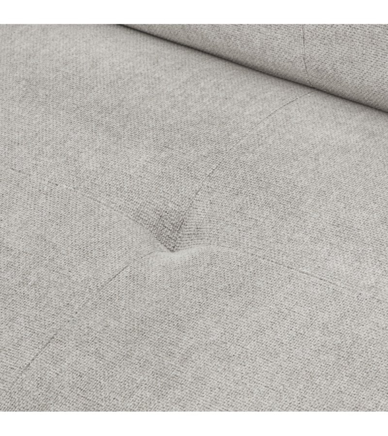 Betis venstre vendt hjrnesofa, m. 5 justerbare nakkepuder - gr stof og sort metal