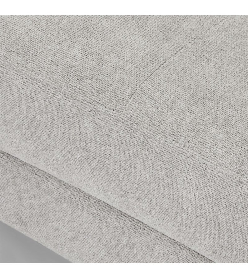 Betis venstre vendt hjrnesofa, m. 5 justerbare nakkepuder - gr stof og sort metal