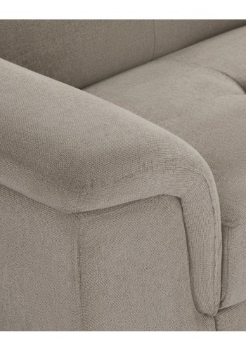 Betis hjre vendt hjrnesofa, m. 5 justerbare nakkepuder - brun stof og sort metal