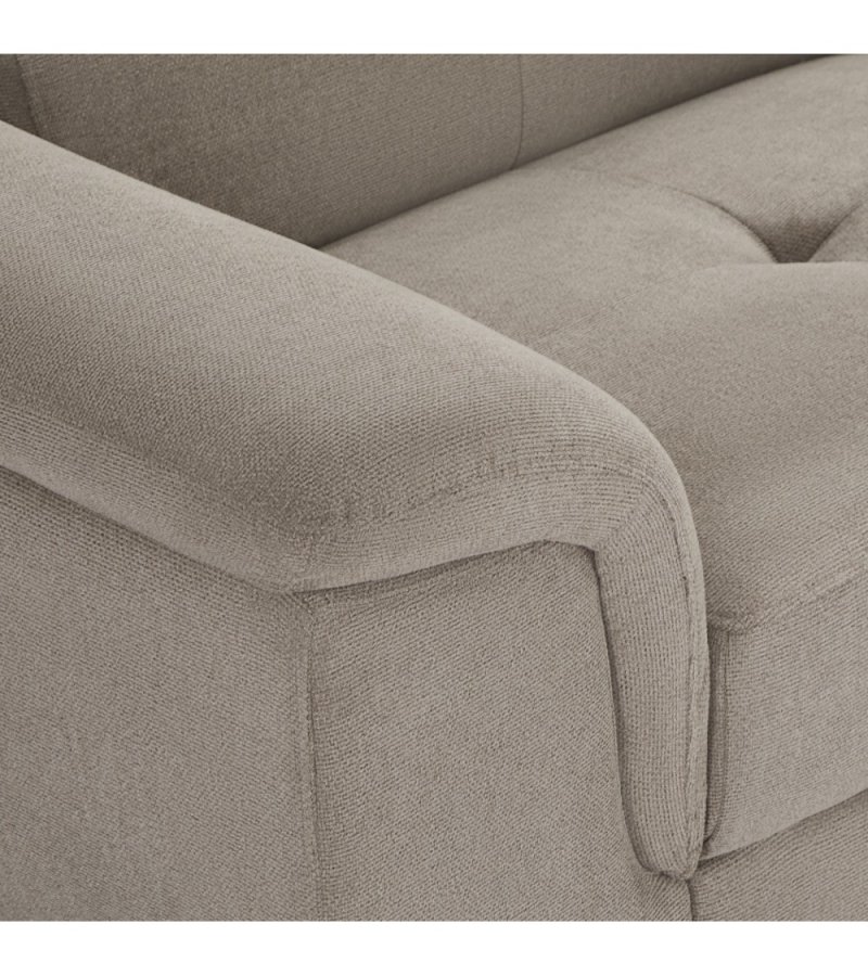 Betis hjre vendt hjrnesofa, m. 5 justerbare nakkepuder - brun stof og sort metal