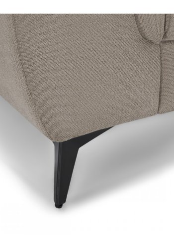 Betis hjre vendt hjrnesofa, m. 5 justerbare nakkepuder - brun stof og sort metal