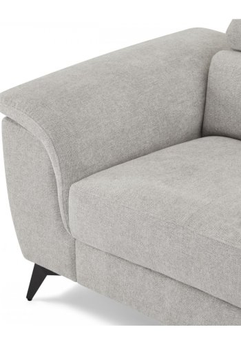 Betis hjre vendt hjrnesofa, m. 5 justerbare nakkepuder - gr stof og sort metal