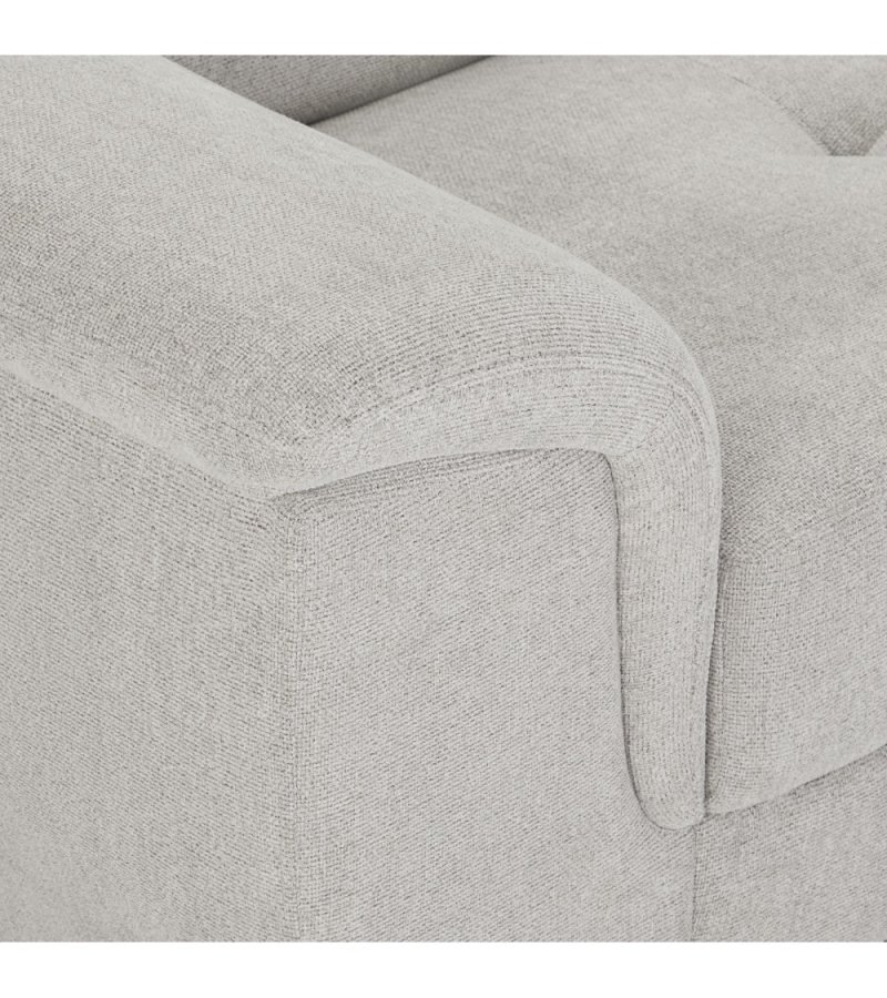 Betis hjre vendt hjrnesofa, m. 5 justerbare nakkepuder - gr stof og sort metal