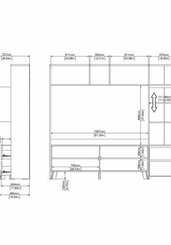 TVILUM Next TV-reol 1 skydelge + 1 lge + 2 skuffer