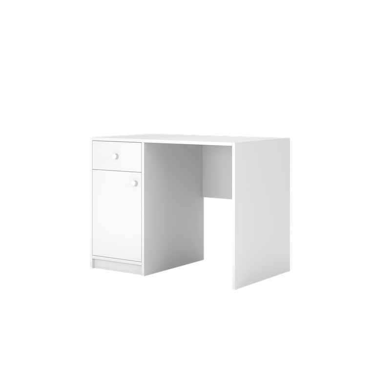 Babydreams brneskrivebord, m. 1 lge og 1 skuffe - hvid laminat (100x60)