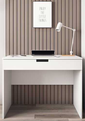Tomi brneskrivebord, m. 1 skuffe - hvid laminat (100x60)