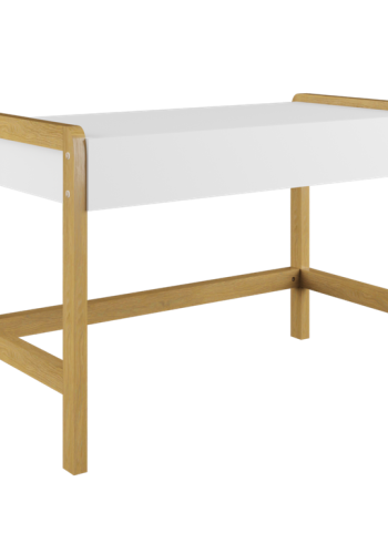 Victor brneskrivebord, m. 1 skuffe - hvid laminat og natur eg (100x60)