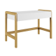 Victor brneskrivebord, m. 1 skuffe - hvid laminat og natur eg (100x60)