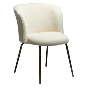 DAN-FORM BLISS Stol Frosted mandel bouclé stof m. shimmer og antikke messingben