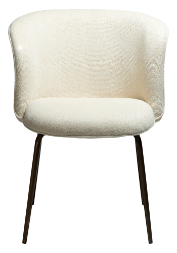 DAN-FORM BLISS Stol Frosted mandel bouclé stof m. shimmer og antikke messingben