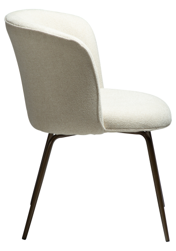 DAN-FORM BLISS Stol Frosted mandel bouclé stof m. shimmer og antikke messingben