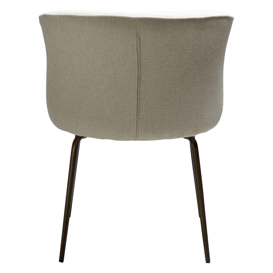 DAN-FORM BLISS Stol Frosted mandel bouclé stof m. shimmer og antikke messingben