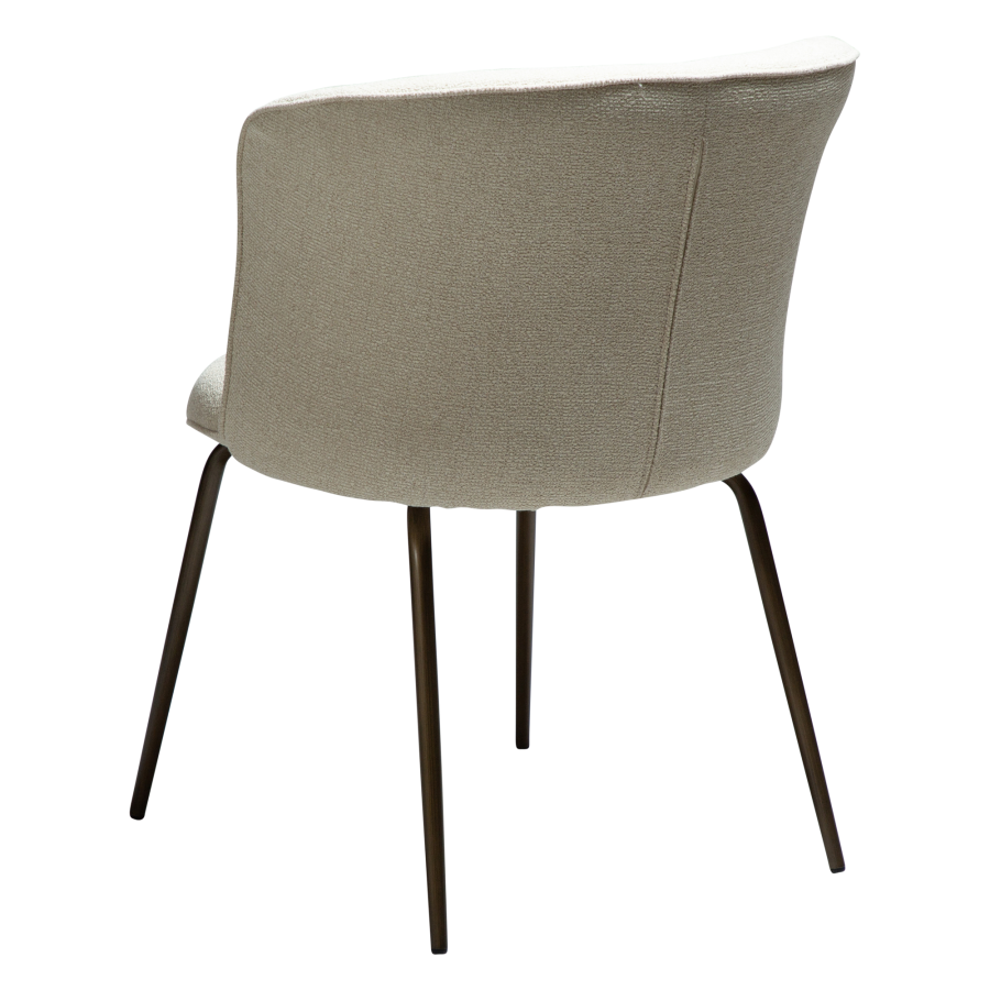 DAN-FORM BLISS Stol Frosted mandel bouclé stof m. shimmer og antikke messingben