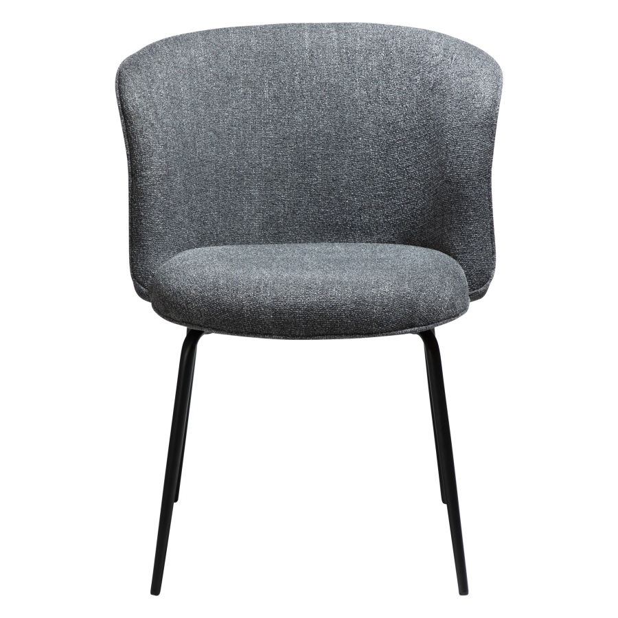 DAN-FORM BLISS Stol Pebble gr bouclé stof med sorte ben