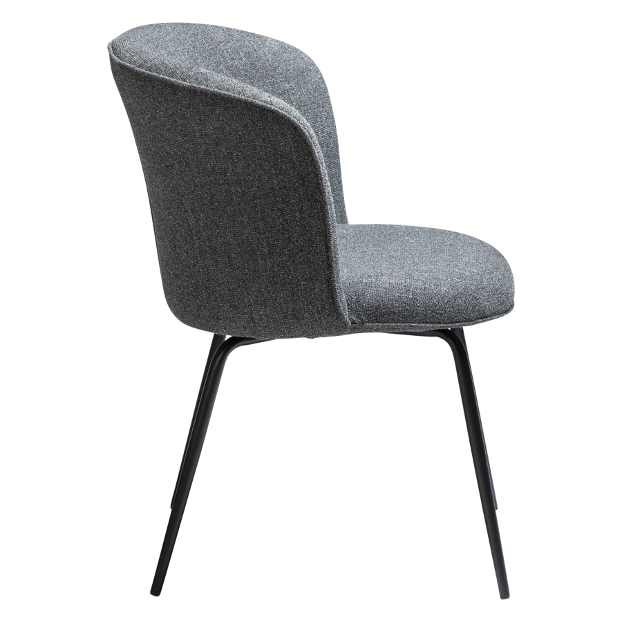 DAN-FORM BLISS Stol Pebble gr bouclé stof med sorte ben