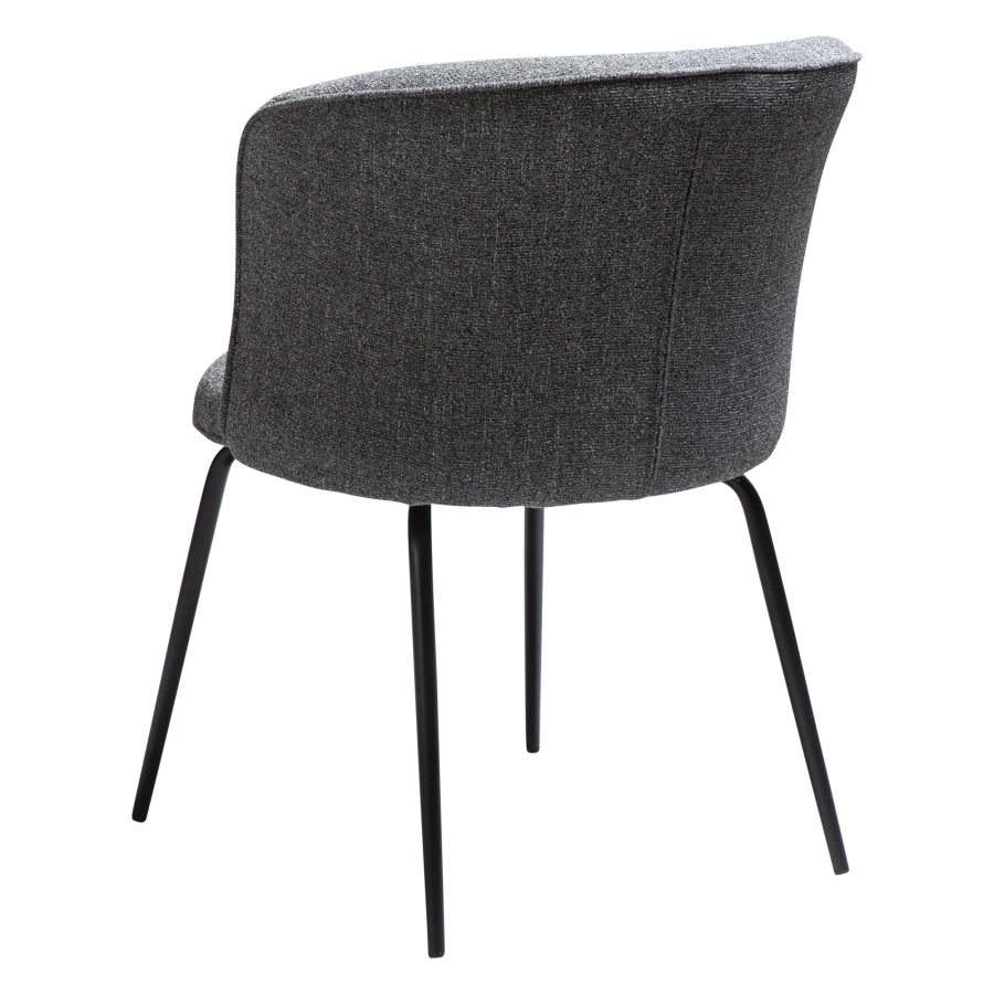 DAN-FORM BLISS Stol Pebble gr bouclé stof med sorte ben