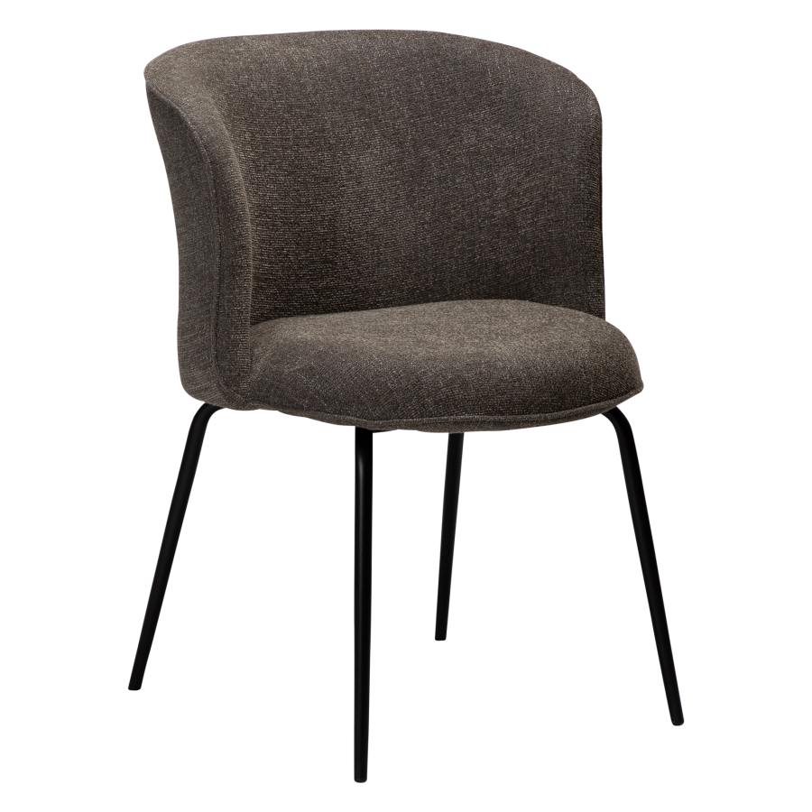 DAN-FORM BLISS Stol Major brun bouclé stof med sorte ben