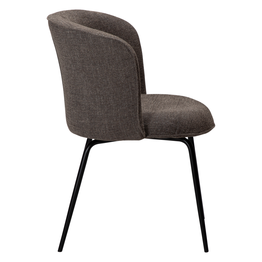 DAN-FORM BLISS Stol Major brun bouclé stof med sorte ben