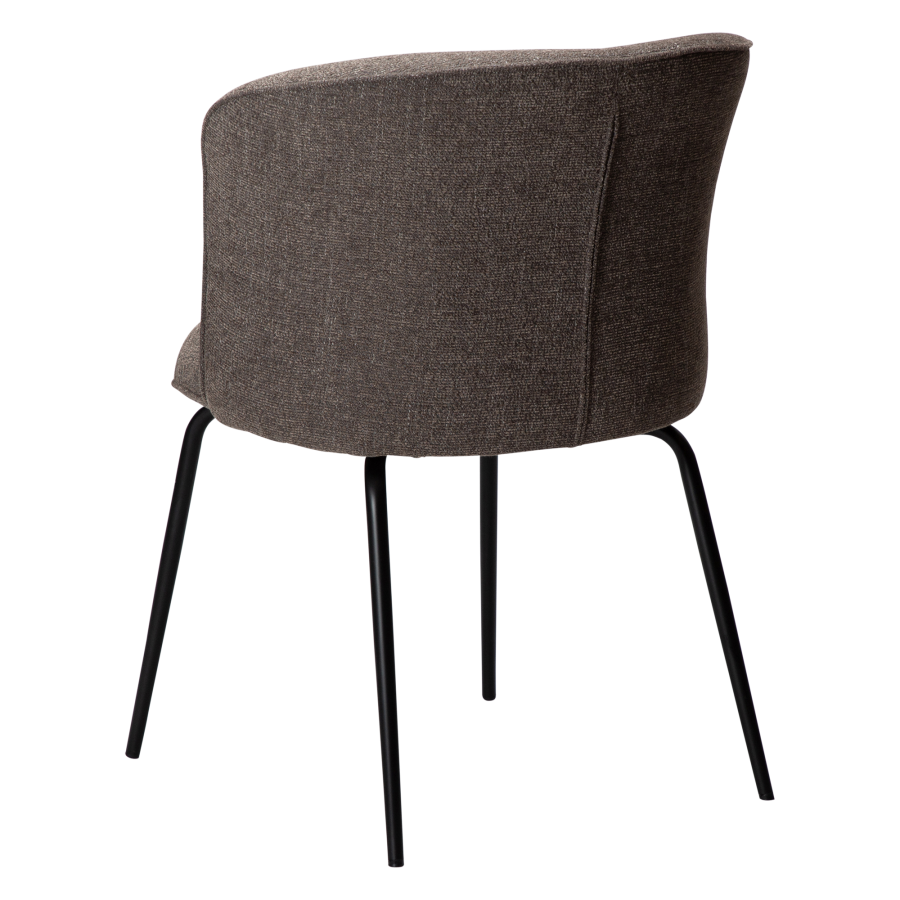 DAN-FORM BLISS Stol Major brun bouclé stof med sorte ben