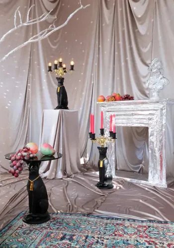 BOLD MONKEY Proudly Crowned sidebord, rund - sort glas og harpiks (40)