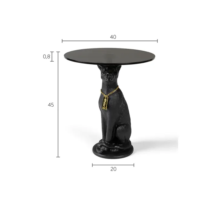 BOLD MONKEY Proudly Crowned sidebord, rund - sort glas og harpiks (40)