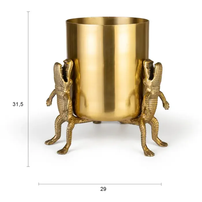 BOLD MONKEY Surrounded by crocodiles vase L, rund - guld aluminium (H:32)