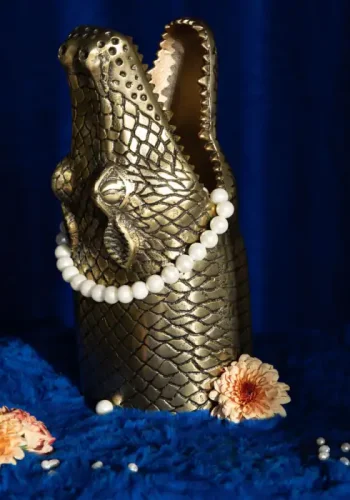 BOLD MONKEY See You Later Alligator vase - guld aluminium (H:35)