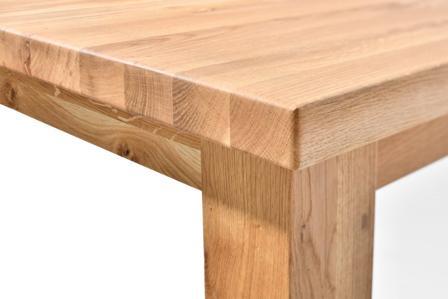 Rektangulrt Sam spisebord m. lige kant - massivt egetr, olieret (200x90)