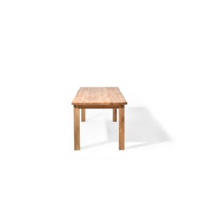 Rektangulrt Sam spisebord m. naturlig kant - massivt egetr, olieret (200x90)