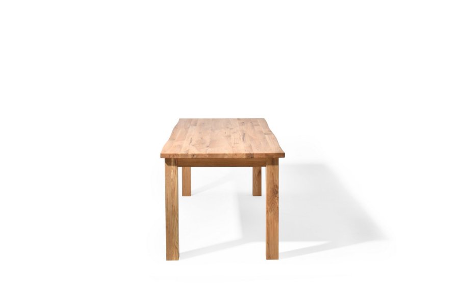 Rektangulrt Sam spisebord m. naturlig kant - massivt egetr, olieret (200x90)