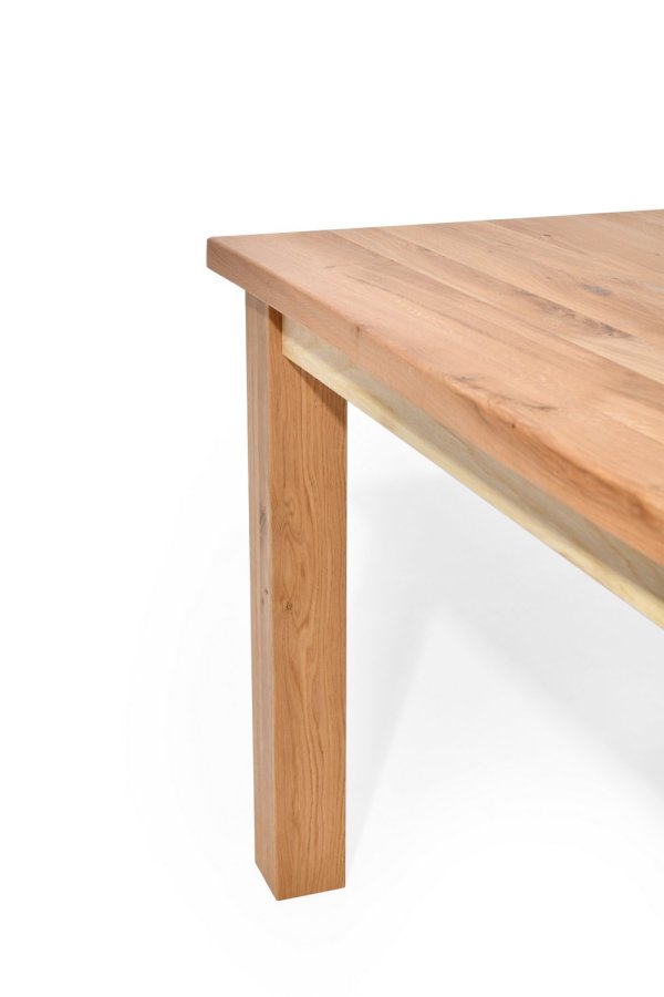Rektangulrt Sam spisebord m. naturlig kant - massivt egetr, olieret (200x90)