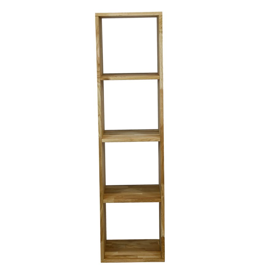 NOCNOI Puzzle rektangulr reol, m. 4 rum - massiv olieret eg (139x36)