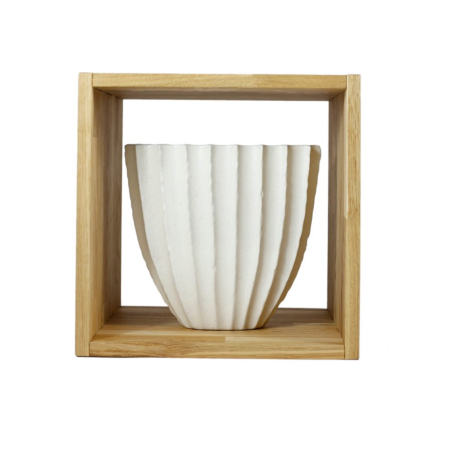 NOCNOI Puzzle kvadratisk reol, m. 1 rum - massiv olieret eg, til vg/gulv (36x36)