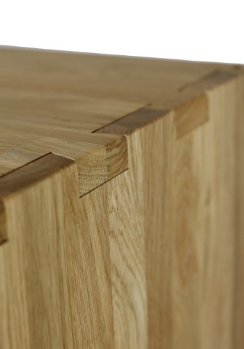 NOCNOI Puzzle rektangulr reol, m. 3 rum - massiv olieret eg, til vg/gulv (104x36)