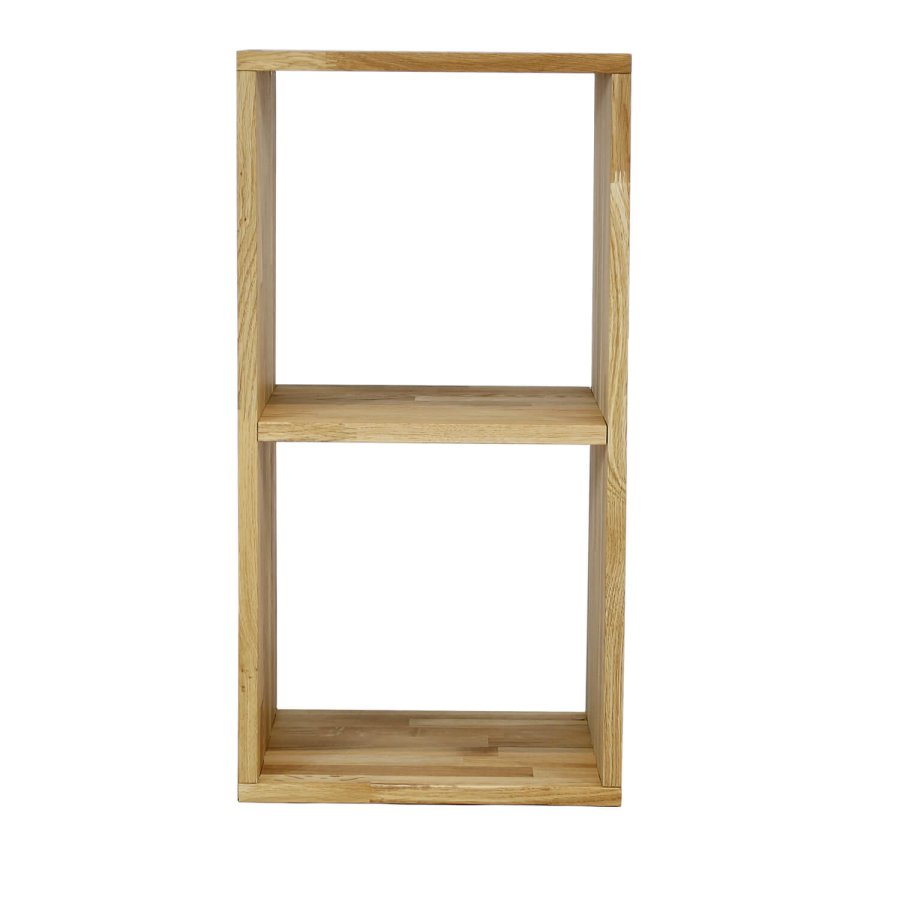 NOCNOI Puzzle rektangulr reol, m. 2 rum - massiv olieret eg, til vg/gulv (70x36)