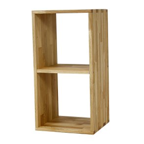 NOCNOI Puzzle rektangulr reol, m. 2 rum - massiv olieret eg, til vg/gulv (70x36)
