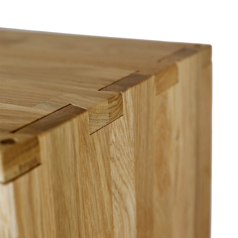 NOCNOI Puzzle asymmetrisk reol, m. 2 rum - massivt olieret eg (70x104)