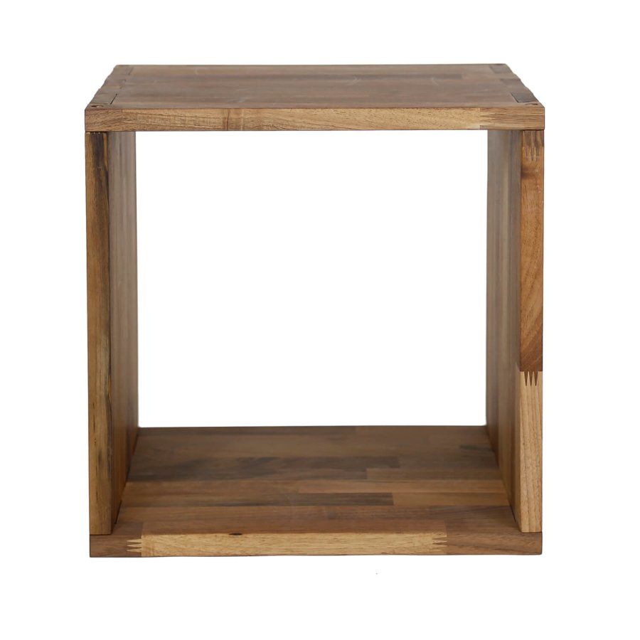 NOCNOI Puzzle kvadratisk reol, m. 1 rum - massiv olieret valnddetr, til vg/gulv (36x36)