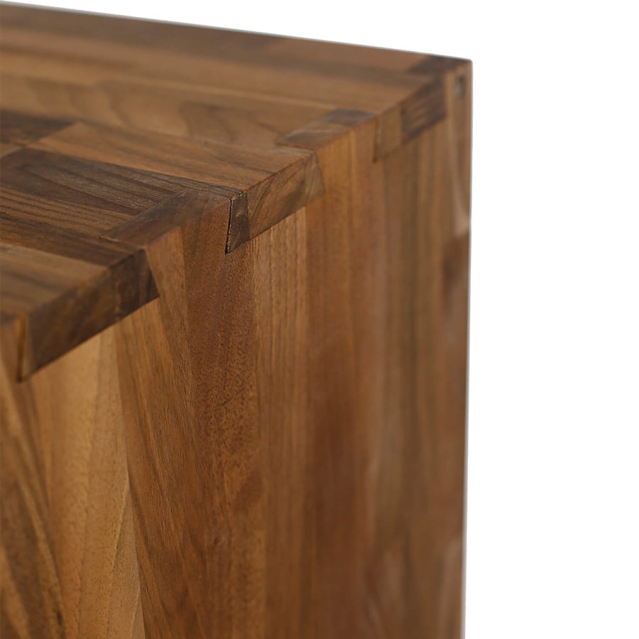 NOCNOI Puzzle kvadratisk reol, m. 1 rum - massiv olieret valnddetr, til vg/gulv (36x36)