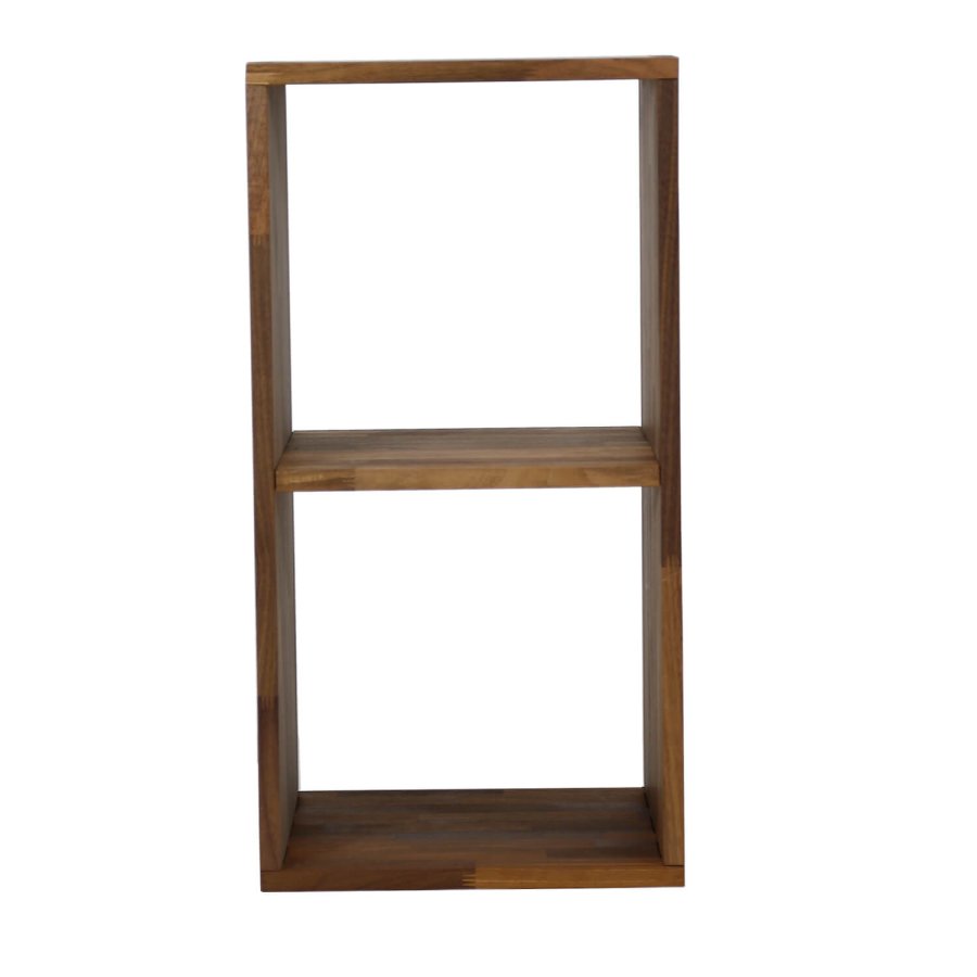 NOCNOI Puzzle rektangulr reol, m. 2 rum - massiv olieret valnd, til vg/gulv (70x36)