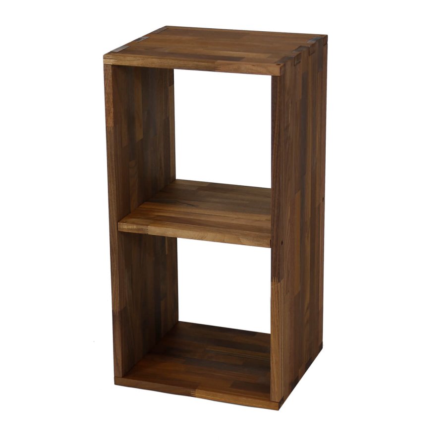 NOCNOI Puzzle rektangulr reol, m. 2 rum - massiv olieret valnd, til vg/gulv (70x36)