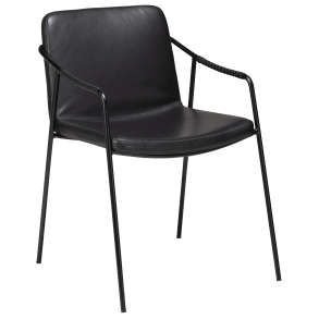 DAN-FORM BOTO Lnestol Vintage sort kunst. lder med sorte ben