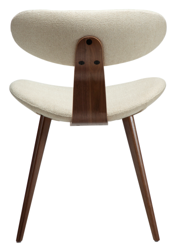 DANFORM Buckle spisebordsstol - matteret mandel boucléstof m. glimmer og valnd brun tr