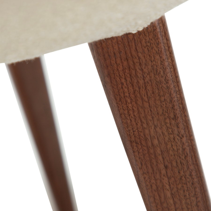 DANFORM Buckle spisebordsstol - matteret mandel boucléstof m. glimmer og valnd brun tr