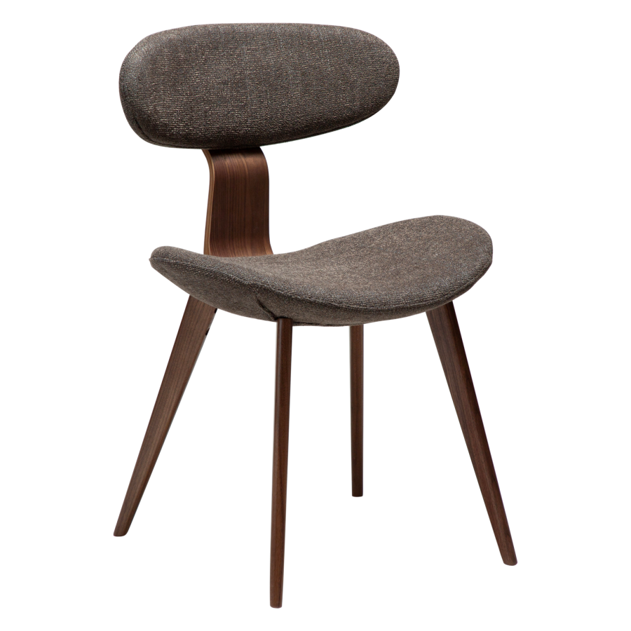 DANFORM Buckle spisebordsstol - major brun boucléstof og valnd brun tr