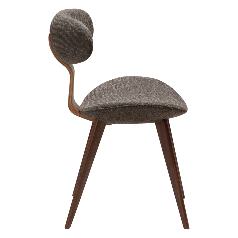 DANFORM Buckle spisebordsstol - major brun boucléstof og valnd brun tr