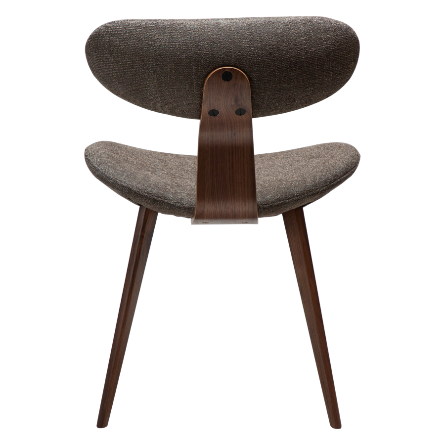 DANFORM Buckle spisebordsstol - major brun boucléstof og valnd brun tr