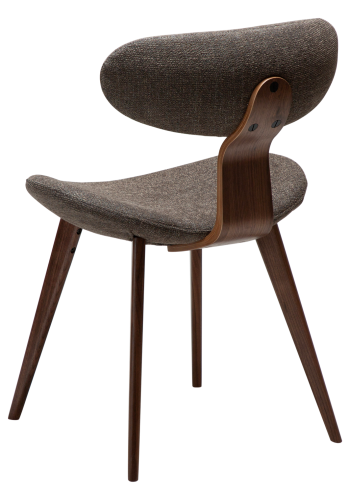 DANFORM Buckle spisebordsstol - major brun boucléstof og valnd brun tr